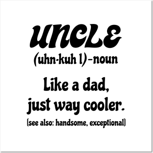 Retro Funniest Uncle Like A Dad Handsome Uncle Dad Cool Family Uncle Day Posters and Art